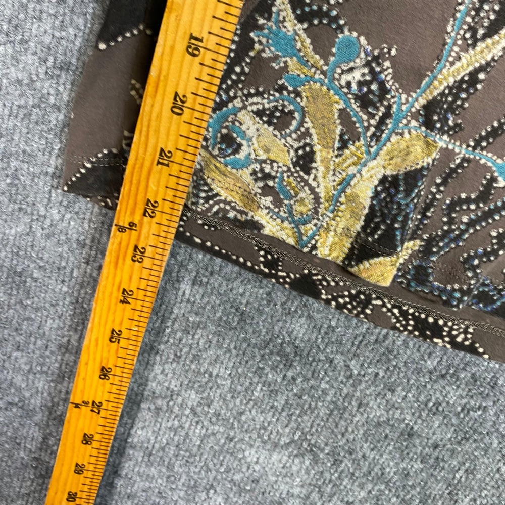 XCVI Brown V-Neck 3/4 Sleeve Embellished Botanical Graphic Top Small 1616-G626 - Picture 4 of 7